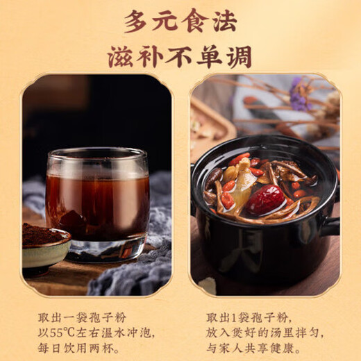 
Fang Huichuntang Break Wall Ganoderma lucidum Spore Powder Total Triterpene 14% Nutritional Product Ganoderma lucidum Gift Box Enhancement Immunity Dragon Boat Festival Gift [Family Stocking] Ganoderma lucidum Spore Powder 1g*60 bags/box*6