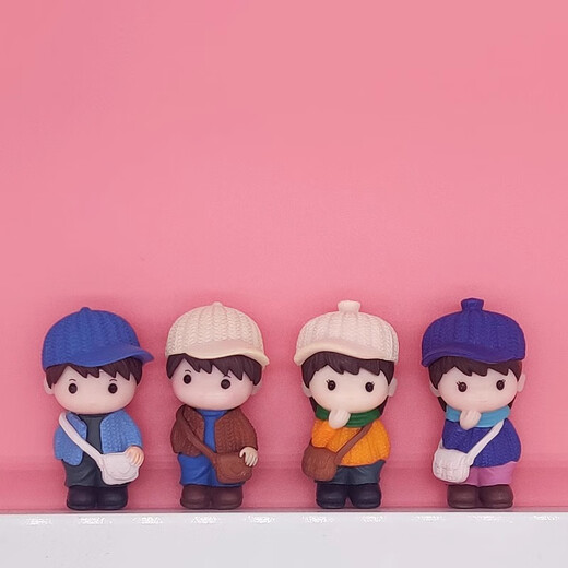Gelun cartoon little girl cute doll boy couple decoration landscaping birthday gift office desk decoration set 4 boy next door