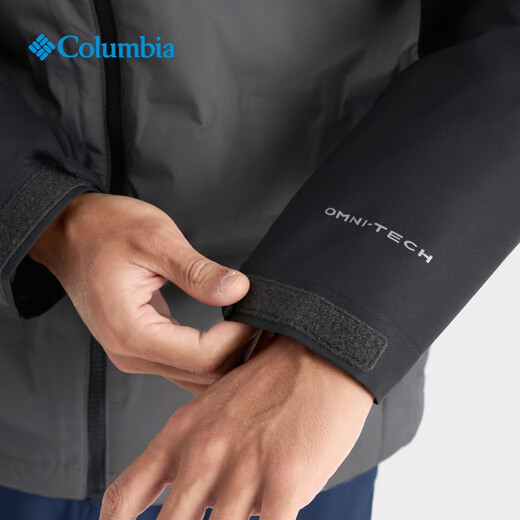 Columbia Outdoor 25th Autumn and Winter New Men's Seamless Hot Pressed Gold Dot Waterproof 650 Duck Down Jacket XE4190 023 City Gray and Shark Black XL (185/104A)