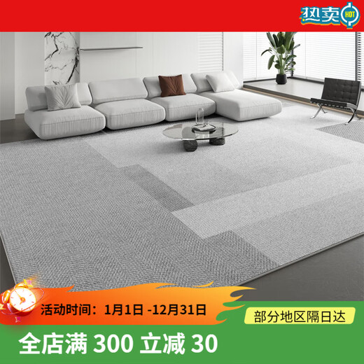 素野地毯客厅2024新款轻奢沙发地垫免洗可擦房间卧室家用茶几毯厚 现代15601 200*300cm升级加厚款易打理