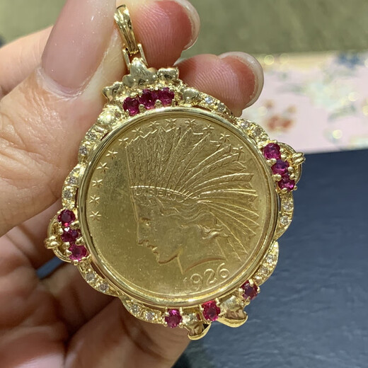 Xue Cong's one-piece American Eagle Yang Yang Yang Yang, an old Indian chief, Kruger Panda gold coin pendant necklace, style 2, 1986 1/4 American Eagle Yang.