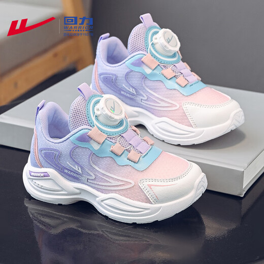 回力（Warrior）女童运动鞋春秋款轻便软底休闲跑步鞋WZ(CL)-1071 粉/紫35