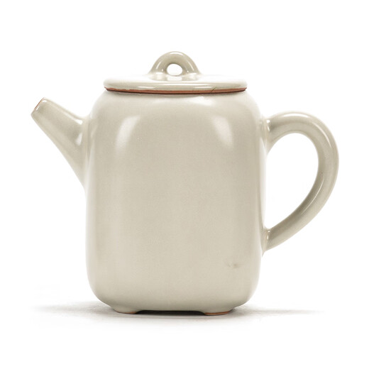 Topology Ru kiln Xishi pot ceramic can grow open slice ice crack single teapot high-end simple gift box package Fumian square teapot