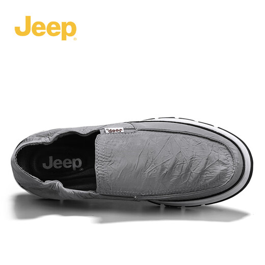 Jeep men's shoes new product breathable one-foot canvas shoes men's lightweight sole casual shoes men's outdoor non-slip lazy shoes gray (sports size) 41