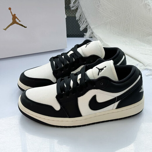 Nike air jordan 1 men's shoes spring new women's shoes aj1 low top shoes casual basketball shoes fb9893-101 black and white panda 38.5