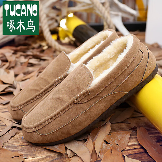 Woodpecker Oficial Winter Warm Plus Fleece más zapatos de algodón de algodón Spitismo social de algodón engrosado