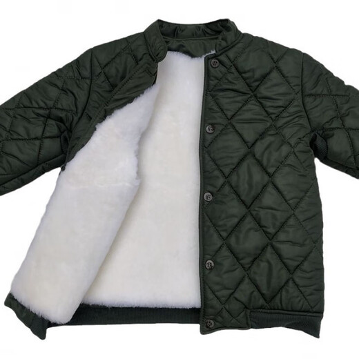 Jeep (JEEP) wool cotton-padded jacket men's fur all-in-one jacket middle-aged and elderly thickened sheepskin cotton-padded coat fur jacket autumn and winter real wool jacket military green + long wool liner bust 3 feet 4 (suitable for weight 125-140 Jin Jin equals 0.5 kg)