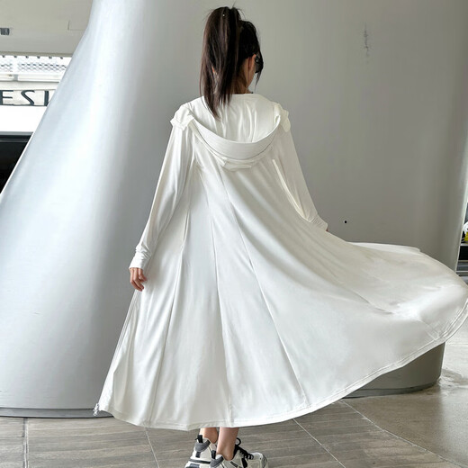 Fairy Tale Classroom Girls' Sun Protection Clothes Summer 2025 New Long Style Slim Ice Silk Seaside Sun Protection Clothes Anti-UV Blouse Gray 160 Recommended height is about 145-155 cm