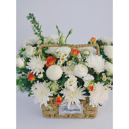 Congshu Xiaobaihua Tomb Sweeping Tomb Sweeping Festival Tomb Sweeping Tomb Sacrifice Commemoration Chrysanthemum White Chrysanthemum Flower Bouquet Tombstone Franchise Sacrifice B Flower Basket