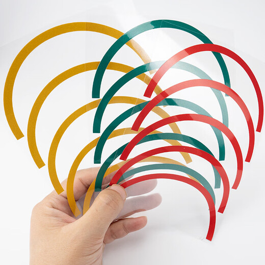 Shanglijin three-color pressure gauge stickers, instrument dial indication stickers, reflective stickers, logo stickers, semicircle 10cm, 15 strips (5 red, yellow and green strips each) * 1 pack