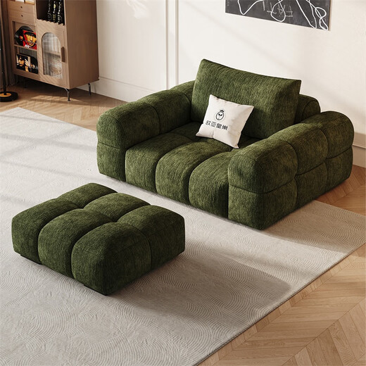 Eurasian Royal Nest Marshmallow Fabric Sofa Cream Style Small Household Puff Chenille Sofa Living Room 2025 New 2.4m Three-seater (comfortable and soft, not tired after sitting for a long time) 13 anti-bacterial properties - anti-bacterial, waterproof, anti-sensory, anti-cat scratch cloth, thickened pine wood