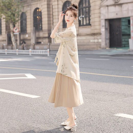 Estantes de cipreses de seda mejoró la falda cheongsam 2025 Spring and Summer Nuevo vestido chino retro retro