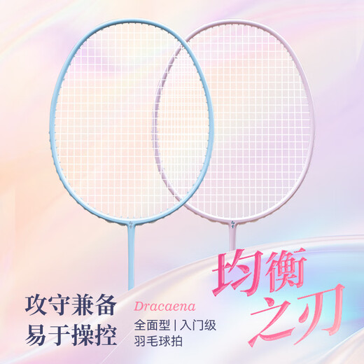 的幸【均衡之刃】羽毛球拍新手初学者超轻专业全碳素均衡耐用羽毛球单 星耀黑 24磅（标准初学者磅数）