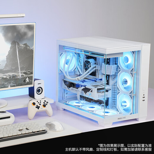 ASUS family bucket AMD R7 9800X3D/RTX5080 pure white complete machine assembly computer e-sports game console DIY Neptune Fubuki learning computer complete machine three R7 9800X3D+RTX5070Ti