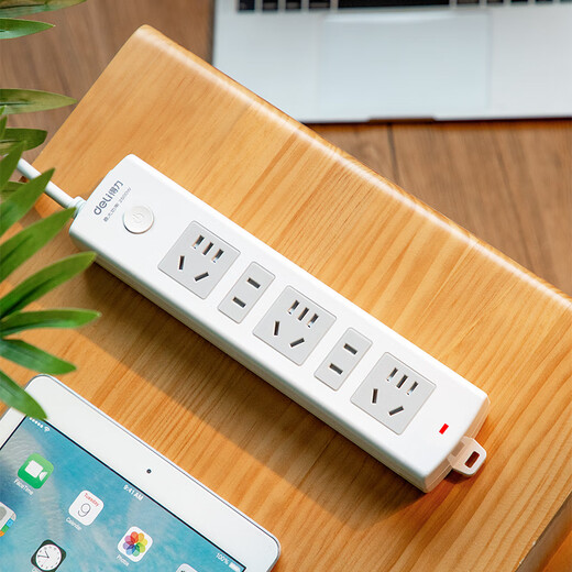 Deli (deli) 3C certified national standard safety socket plug strip/socket board/wiring board/socket strip/pull line board master control switch child protection door 5 positions 2 meters 18202