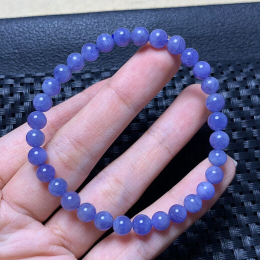 Youshu Natural Tanzania Ocean Heart Tanzanite Single Circle Bracelet Gemstone Jewelry Purple Sapphire Crystal Bracelet Gift for Women (S160) Approximately 5.4-5.9mm