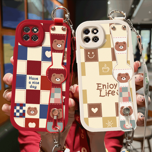 
WAIDM is suitable for Huawei Youchang 20 mobile phone case for women enjoy 20se protective case wristband stand new fantasy 20e case soft silicone all-inclusive enjoy 20 5G dirt-resistant [slant cross red] HH1391 Huawei enjoy 20