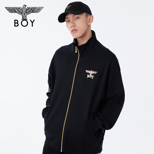 BOY LONDON【黑执事】春男女同款黑色潮酷针织外套N12801 黑色 L