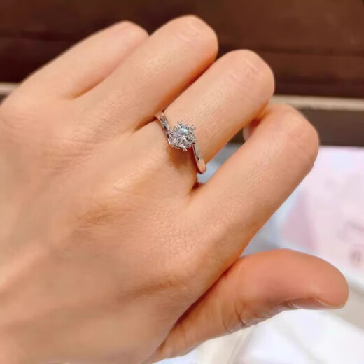 I Do platinum PT950 diamond ring 1 carat snowflake twist arm diamond ring wedding ring proposal engagement ring gift for girlfriend Snowflake twist arm-1 carat diamond size 8