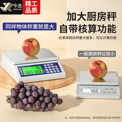 Today's selection (jinxuan) baking kitchen electronic scale food gram scale high-precision large countertop Chinese medicine tea gold scale gram weight scale large countertop stainless steel plate 10kg1g