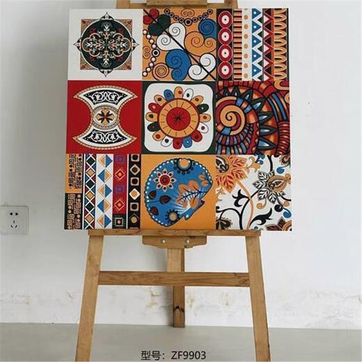 Bohemian Thangka Tile Balcony Brick 600x600 Milk Tea Mope Shop Parquet Tiles Индийский этнический стиль ZF9902 (обратитесь к обслуживанию клиентов, прежде чем разместить заказ)