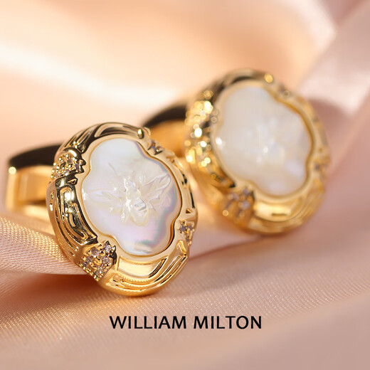 WILLIAM MILTON Bee Dance Fritillaria Carved Cufflinks Men's French Shirt Bee Cuff Nails High-End Birthday Gift Customized Gift Box Bee Dance