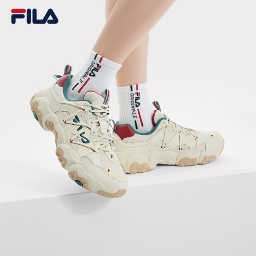 
FILA official men's shoes, cat claw shoes, 6 generation couple dad shoes 2025 spring new lightweight and comfortable casual sneakers [men] cloud white-CC 42