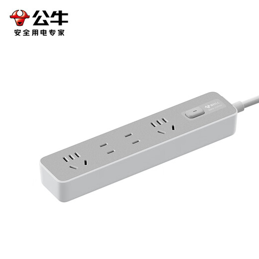 Bull (BULL) Steckdosen-Basismodell, Hauptsteuerschalter, Schleppstreifen, poröse, lange Leitung, multifunktionale elektrische Steckplatine mit Kinderschutztür/neuer nationaler Standard/Reihenstecker/Verdrahtungsplatine, grau, Z-Generation-Serie, Viersteckdosen-Hauptsteuerung, 1,8 Meter – Z1221J Meteoritgrau