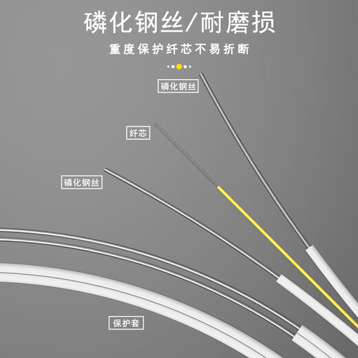 泰盟（TIMON）电信级室内单模双芯皮线光纤跳线SC-SC 2芯2钢丝尾纤低烟无卤光纤入户线50米TM-GP2SM-50M (SC)