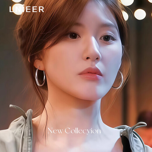 Lnieer Xu Wo Dazzling Zhao Lusi Xu Yan Same Style Hoop Earrings Women's High-Quality Plain Hoop Ear Clip Large Hoop Earrings 4cm Silver Zhao Lusi Xu Yan Same Style