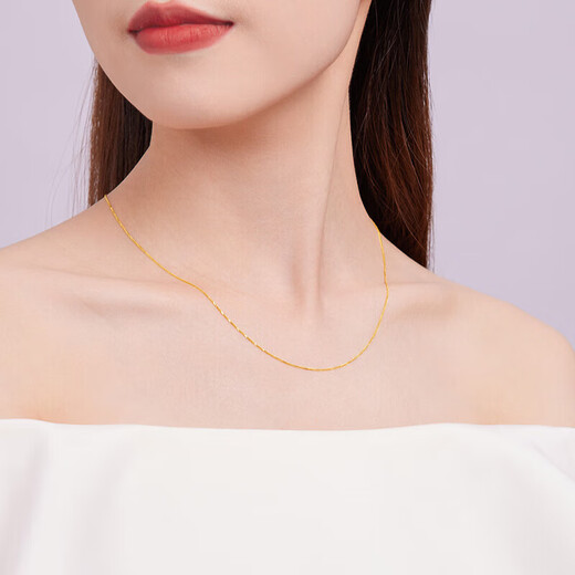 Safir's birthday gift 18K gold necklace women's pin type universal adjustable Chopard clavicle chain for girlfriend about 45cm