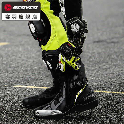SCOYCO Cycling Boots Cycling Shoes Motorcycle Racing Shoes Wear-Resistant Anti-Slip Protection Anti-Fall Motorcycle Cycling Boots Motorcycle Shoes Men MR003 (Xuanwu Black) R3 CE Strong Protection 39