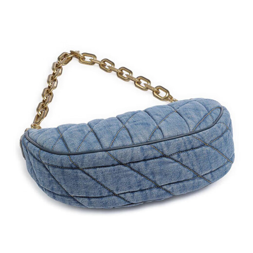 Die neue Crescent Bag Luna 27-Serie des Trainers, klassische Presbyopia Leder-Unterarmtasche, One-Shoulder-Handtasche, Freundin, Denim Blue CR679 B4in