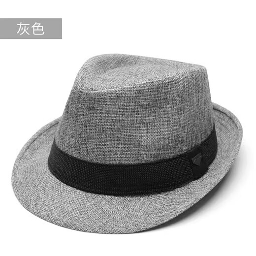 Kim sunja trendy brand new big head hat men's retro British jazz hat trendy summer breathable gentleman hat sunshade straw hat gentleman style breathable white M size small (54-56cm)