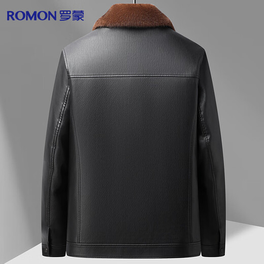 Luo Meng removable inner liner leather jacket men's velvet thickened winter leather jacket young and middle-aged casual dad jacket