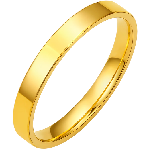 Saturday Fusu Circle Smooth Gold Ring Couple Ring Birthday Gift Price A0110765 No. 16 Approximately 3.22g