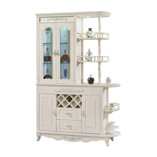 
Huanbao Laoshu European style entrance entrance door entrance partition cabinet wine cabinet screen shoe cabinet integrated double-sided room hall cabinet decoration cabinet white 695 ivory white 0.9 meters