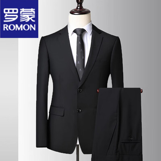 Костюм Romon Men's Business Casual Slim Fit Formal Wear For Work Interview Professional Suit Groom Wedding Dress Set 502 серый двухконтактный набор из трех частей (костюм + жилет 190 (175-190Jin [Jin равно 0,5 кг]) 4xl