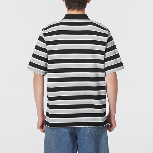 耐克（NIKE）男装 2025夏季新款潮流时尚运动服条纹短袖舒适透气翻领POLO衫 FN3897-010 S