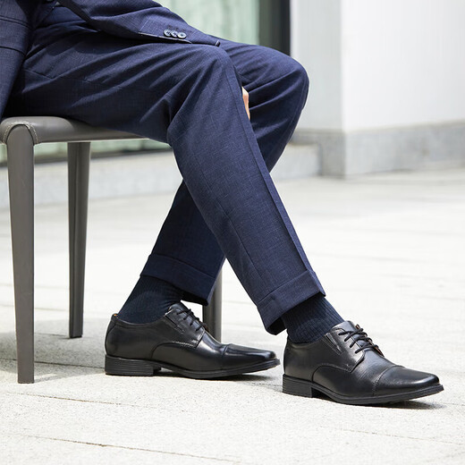 Clarks其乐Tilden Cap商务正装男鞋牛皮舒适透气方头男士德比鞋