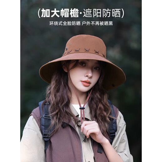 Der helle Mond gibt amerikanische Retro Western Zhang Xinyu Cowboy Hut Sonnenschutzhut Frauen Klettern im Freien Wanderfischer Hut Männer Klettern Hut Kaffee Farbe