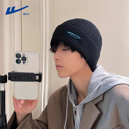 Pull back woolen hat men's winter warm knitted hat large head circumference thickened toe cap outdoor cycling cold protection ear protection hat