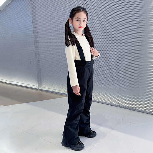 RAWRWAR New Boys and Girls Bib Ski Pants Padded and Thickened Double Snowboard Equipment Padded and Thickened Ski Pants 635 Black (Same Style for Men and Women) 3XL 160