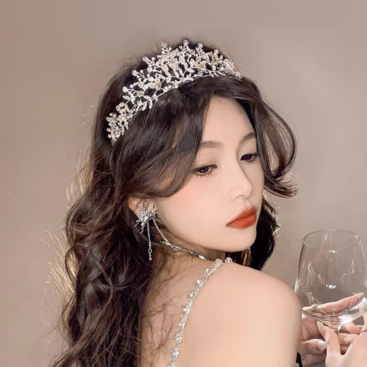 栢启歆 生日皇冠头饰十八岁成年礼物公主王冠求婚领证新娘结婚头饰 皇冠头饰【雪风】