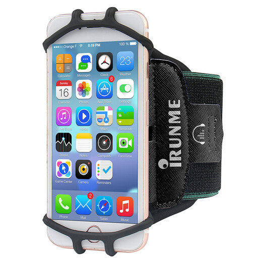 1Source 2024 Comfortable Wearable Rotatable Mobile Phone Holder Running Takeaway Driving Arm Wristband Elegant Black