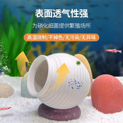 CRAZYPLANT fish tank landscaping shelter house ceramic tank fish tank ornaments package Moss water plant lazy decoration small fish and shrimp shelter tank (red) Moss thread tank