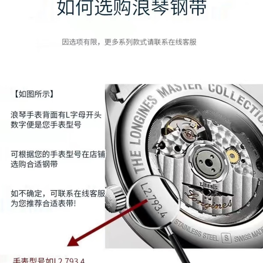 Mingjiang Originalstahlgürtel L2 Gurt Männer acht-nöte Mond Phase 793/909/673 Frauen 628 Longines Original Edelstahlarmband Longines Mingjiang Original [Silber] 20mm