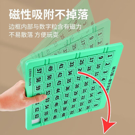 Kabaso Children's Magnetic Digital Huarongdao Kindergarten Grundschule Spielzeug Big Children's Puzzle Mächtige Gehirnausbildung Alternative Schach -Collection Qingmang Green Level 5 [5x5] Magnetische Version