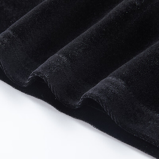 Xiangying French black velvet shirt for women 2025 winter new style super nice lace temperament long-sleeved top black S 155/80A/85-95Jin Jin is equal to 0.5 kg