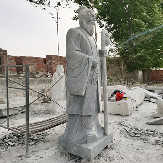 Stone sculptures of Sun Simiao, white marble stone statues of King of Medicine, ancient celebrity sculptures, sculptures of four famous doctors